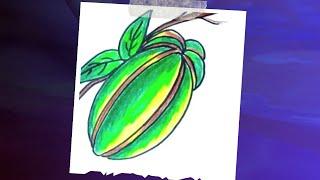 Drawing and Pastel color easy  Carambola