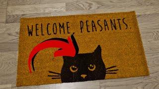 Welcome Peasants Cat Doormat 30x17 Inch, Black Cat Door Mat, Funny Welcome Mats Review