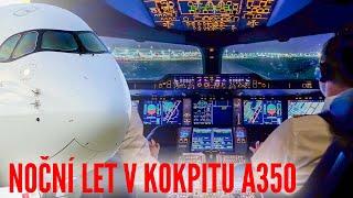 S piloty v kokpitu Airbusu A350. Let IBERIA 155 Madrid – Bogotá