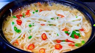 This is definitely the best way to cook noodles. It is more flavorful than clear soup noodles and me