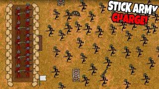 HUGE Stick Army Invasion VS TRENCH DEFENSE! - Stickman Trenches