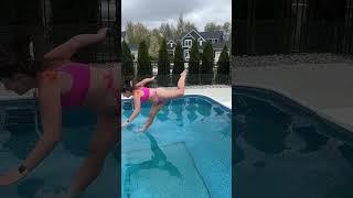 DIVING Surprise Egg FAIL off Diving Board into Pool Big Splash #shorts