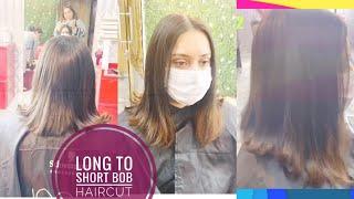 long to short blunt haircut | long to short haircut makeover |