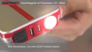 Dino KRAFTPAKET Starthilfegerät 12V-600A 66.6Wh Starthilfe mit Powerbank & LED-Lampe (136102)