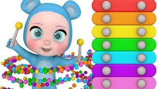 Learn Colors with THE PIJAMA FRIENDS and Rainbow Magic Xylophone  Educational 3D Videos for Kids