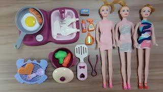 Satisfying with Unboxing BARBIE dolls and Cooking Playset / Role-Playing ASMR