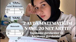 2 AYDA MATEMATİĞİM NASIL 20 NET ARTTI (15 netten 35+ netlere)(EA-314) #matematik #yks #motivasyon