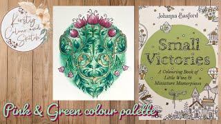 Johanna Basford Small Victories colour along ~ Pink & Green colour palette