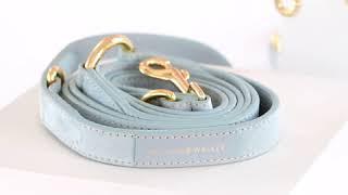 suede leather dog leash by william walker - sky