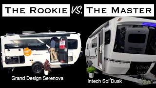 Grand Design Serenova vs  Intech Sol Dusk: Euro Style Campers With Bathrooms and Kitchens Inside