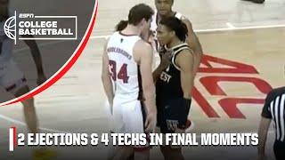 2 EJECTIONS AND 4 TECHS  Refs dish it out LATE in Wake Forest-NC State | ESPN College Basketball