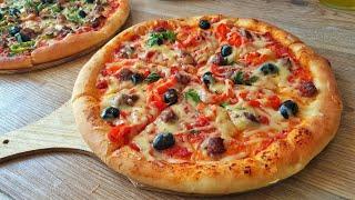 بيتزا سبيسيال  بكل اسرار العجينة مع صلصة طماطم روووعة | pizza spéciale