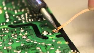 How to use a soldering iron and desoldering wick