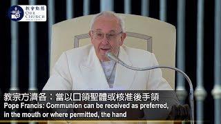 教宗方濟各：當以口領聖體或核准後手領Pope Francis: Communion can be received as preferred, in the mouth or