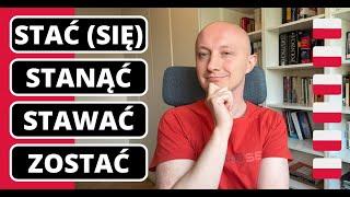 Разберись в польских глаголах «стоять», «стать», «становиться»: stać (się), stanąć, stawać, zostać