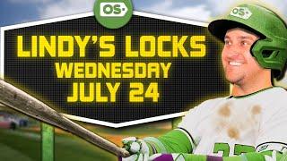 MLB Picks for EVERY Game Wednesday 7/24 | Best MLB Bets & Predictions | Lindy's Locks