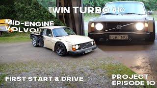 Mid Engine V10 Volvo 240 Project First Startup!