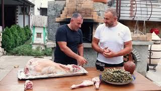 ROASTING LAMB STUFFED with GROUND BEEF in a COUNTRY OVEN. ENG SUB