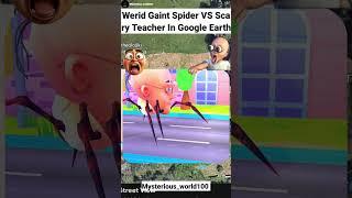 Spider and  Scary Teacher In Google Earth #shorts #map #earth