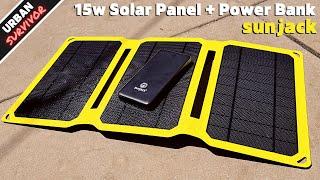 Testing a Compact Folding Portable Solar Panel(sunjack 15w Solar Panel ️ + 10,000 mAh Power Bank )