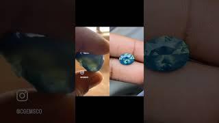 Rough and Cut Natural Sapphire Stone #crystals #preciousstones #gemstones #shortss #gemsvisor #fyp