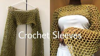 How to crochet fishnet shrug/sleeves/bolero.