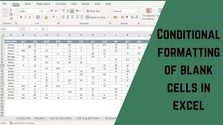 How to do Conditional Formatting of Blank Cells in Excel