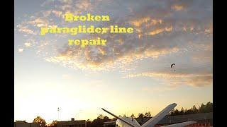 Paraglider line repair.