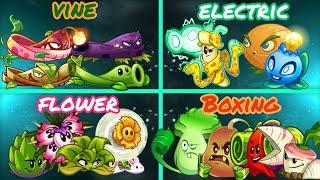 PvZ 2 Random 20 Team 3 Same Plants FLOWER x ELECTRIC x VINE x BOXING x EAT. Who Will Win?