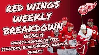 RED WINGS WEEKLY BREAKDOWN WEEK 14: WINGS LOOKING BETTER, SENATORS, BLACKHAWKS, KRAKEN, SHARKS