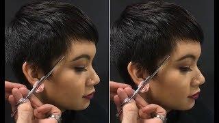 How to cut a Short pixie haircut tutorial step by step