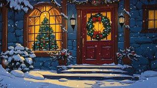 cozy christmas ambience  vintage oldies playing in another room (relaxing winter sounds)