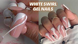 Swirl Nail Art Tutorial | White Swirl Gel Nails