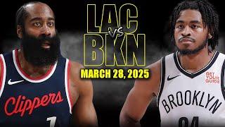 Los Angeles Clippers vs Brooklyn Nets Full Game Highlights - March 28, 2025 | NBA Regular Season