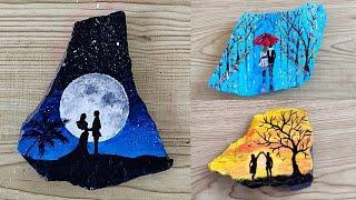 Best Compilation of ️ Love Story Painting | Three Beautiful Stone Painting ideas | Acrylic painting