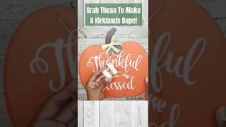  DIY Fall Pumpkin Decor Kirklands Dupe with Dollar Tree Items #dollartreediy #shesocraftdee #shorts