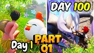 100 days SURVIVAL IN PLAWORLD TOWER FIGHT / BOSS FIGHT / CRAFTING /MORE #PALWORLD