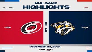 NHL Highlights | Hurricanes vs. Predators - December 23, 2024