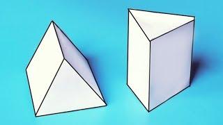 How to make a three-dimensional triangular prism from A4 paper? // DIY geometric shapes