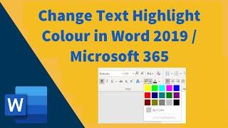 How to change text highlight color in word