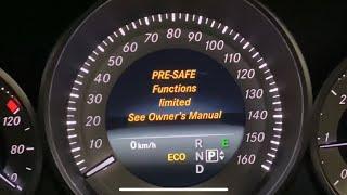 Mercedes E class Pre-Safe Functions Limited Prevention Collision FIXED!!