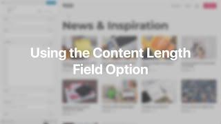 Using the Content Length Field Option | YOOtheme Documentation (WordPress)