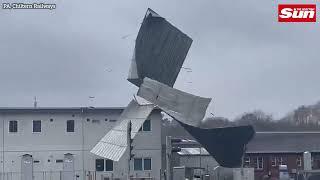 STORM EUNICE: Roof ripped off building & Primary school shed blown away