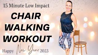 QUICK CARDIO CHAIR WALKING: 15 Minute At Home Chair Cardio Workout, & Seated Joint Health Exercises