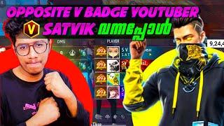 Opposite V Badge Youtuber Satvik ff  വന്നു | CS Grandmaster Lobby - Akshay Akz