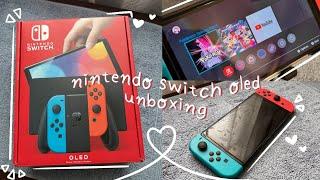 nintendo switch oled unboxing + accessories + setup / bad driving in mario kart