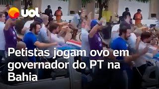 Petistas atiram ovo em Jerônimo Rodrigues por divergência política em município; veja