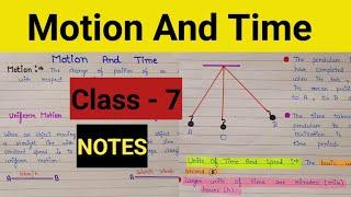 Motion and time class 7 | Motion and and time class 7 notes | Class 7 motion and time