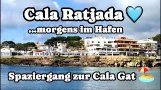 Cala Ratjada 🩵 XXL  morgens zur Cala Gat  Hafen & Promenade  Mallorca  einfach Top  16° ️ 🩵