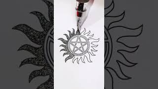 Coloring in a supernatural logo #coloring #supernatural #shorts